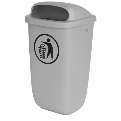 Hardwex Abfallbehälter 50 l zum Aufhängen Hellgrau