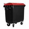 Bauer Müllcontainer 660 l Rot mit Flachdeckel