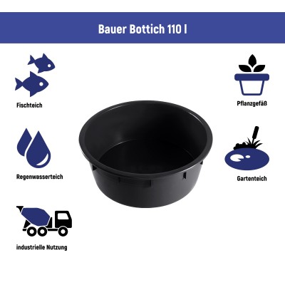 Bauer Bottich 110 l Schwarz - 03
