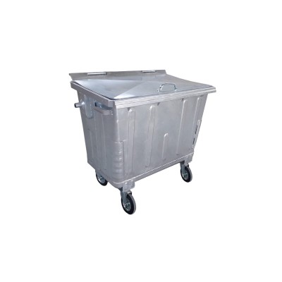 Bauer Müllcontainer 770 l aus verzinktem Stahlblech mit Flachdeckel