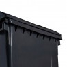 Bauer Müllcontainer 1100 l Schwarz mit grünem Runddeckel 11