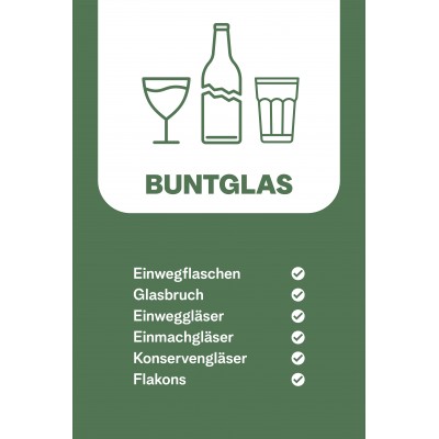 Bauer Mülltonnenaufkleber für Buntglas