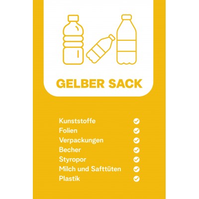 Bauer Mülltonnenaufkleber für Plastikmüll