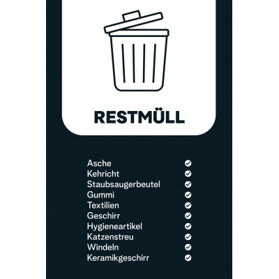 Bauer Mülltonnenaufkleber für Restmüll