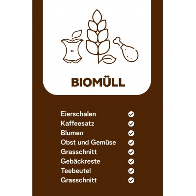 Bauer Mülltonnenaufkleber für Biomüll