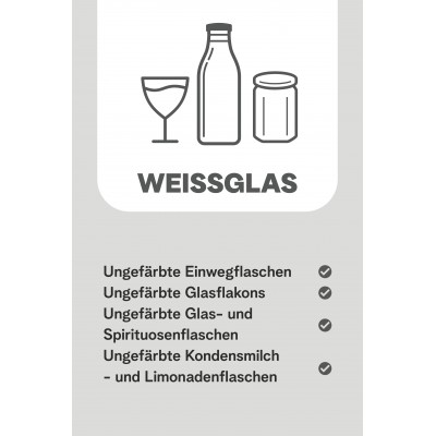 Bauer Mülltonnenaufkleber für Weissglas