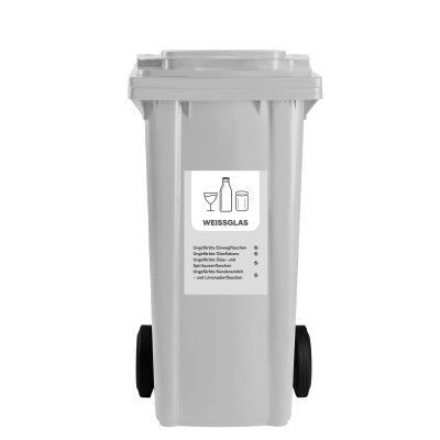 Bauer Mülltonnenaufkleber für Weissglas 1