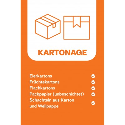 Mülltonnenaufkleber für Kartonage